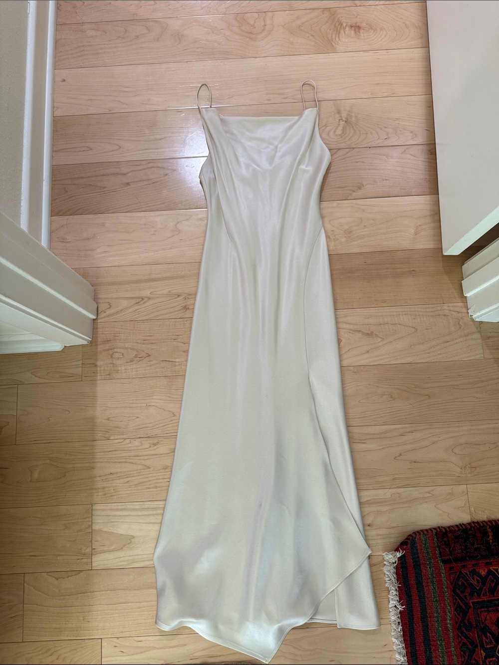 Alice + Olivia Ivory Slip Midi Dress with Cowl Neck